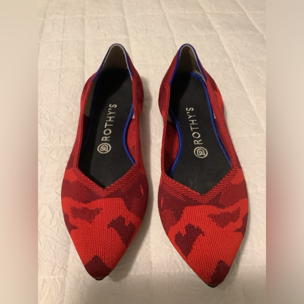 Rothy’s Red Camouflage Shoes Size 10